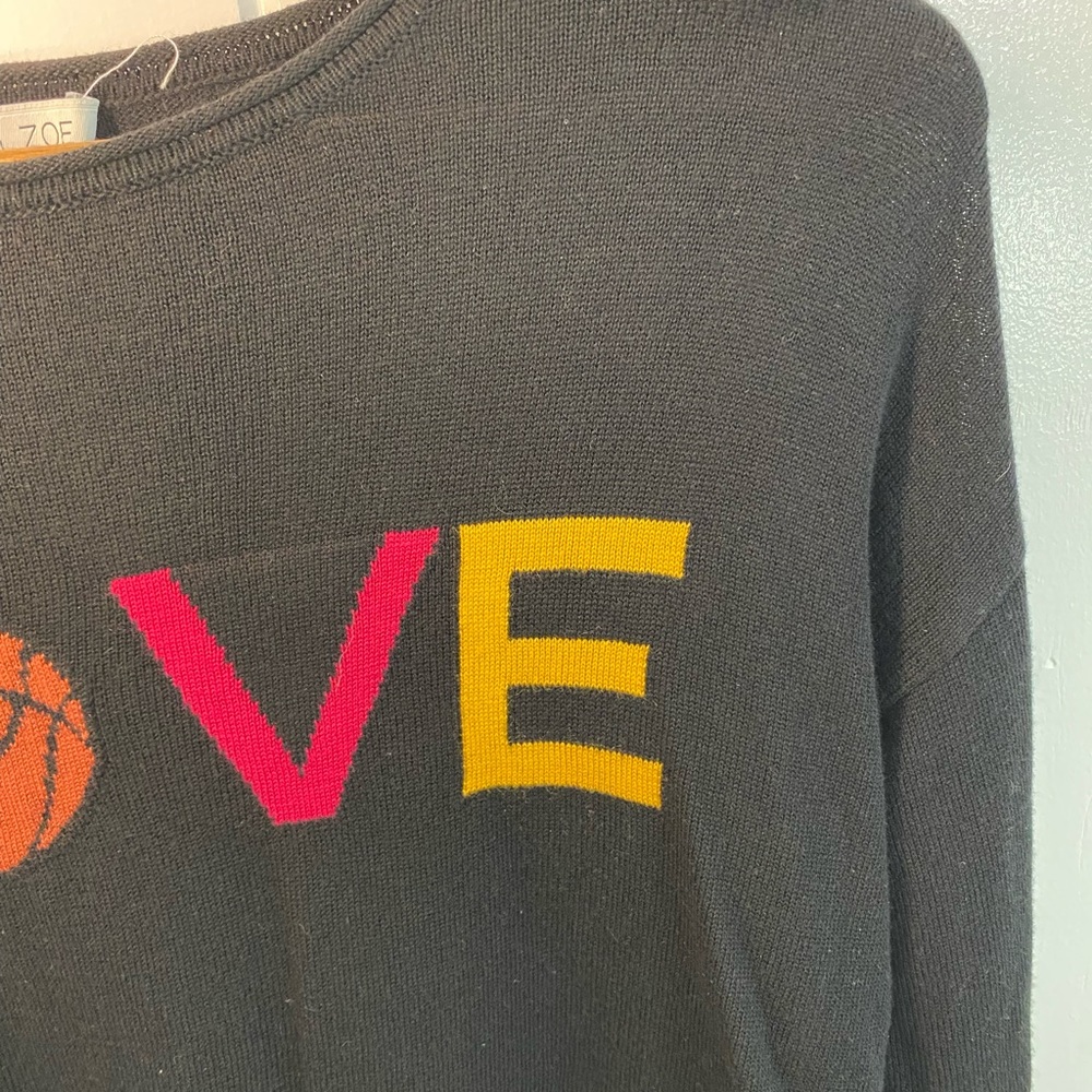 Rachel Zoe love basketball knit sweater cashmere blend top pullover‎ sz S - Picture 3 of 11